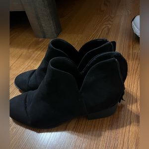 Old Navy black booties, worn condition, size 7